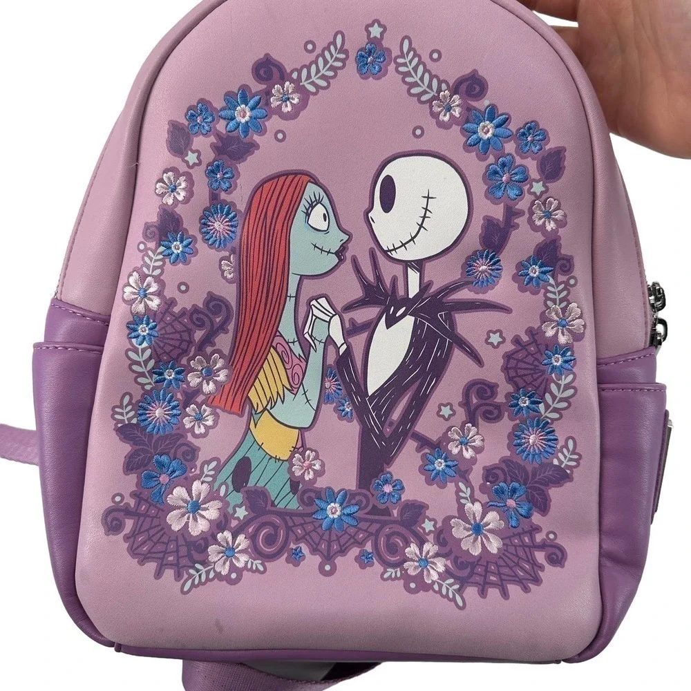 Disney Loungefly Jack Sally Nightmare Before Christmas Burton Backpack Purple